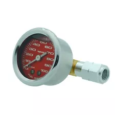 VMS RED RACING 100 PSI FUEL PRESSURE GAUGE WITH ADAPTER LS1 LS2 LS6 LT1 L98