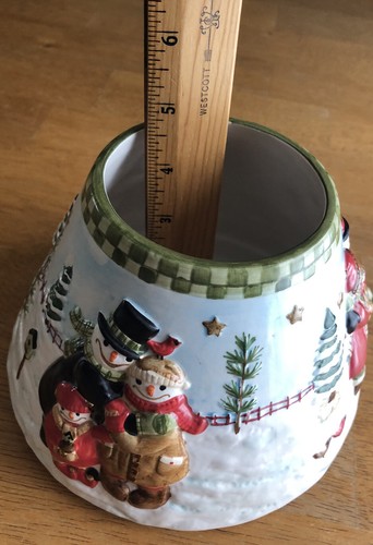 Yankee Candle Jack Frost Snowman Family Large Shade Topper Teresa Kogut Holiday - Picture 7 of 7