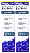 Lot Of 2 New! | Bausch & Lomb Advanced Eye Relief Eye Wash, 4 fl Oz, Exp 05/2026