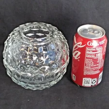 Vtg Homco Cubist Clear Glass Globe Fairy Lamp Light Candle Holder Cubism 2 pc