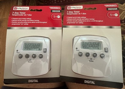 Utilitech Digital 7-Day Timers #0608803 Set Of 2 - Brand New