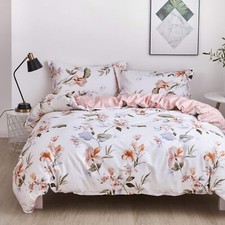 OAITE Duvet Cover Set,100 Cotton Comforter Cover with Floral Pattern Duvet C...