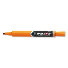 3 MARKS-A-LOT CHISEL TIP PERMANENT LARGE ORANGE MARKER BOLD NARROW SIGNS METAL