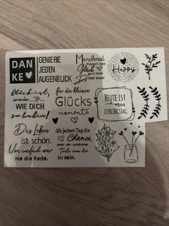 RUB On Sticker Set Scrapbooking Keraflott Resin Sprich Sprüche Schriftzug