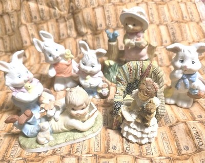 Sandra Kucks TEDDY AND ME Ceramic Statue Along with BUNNY RABBIT Figures, ETC