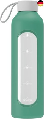 Wessper Trinkflasche Glas 1 Liter, Motivations wasser glasflasche mit