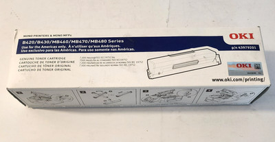 Oki 43979201 Black Toner Cartridge B420 B430 MB460 MB470 Genuine New Sealed Box