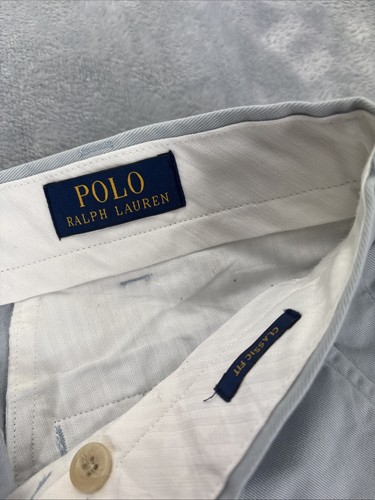 Pantalón chino POLO Ralph Lauren azul claro de algodón talla para hombre W36 L30 (6072) - Imagen 2 de 11