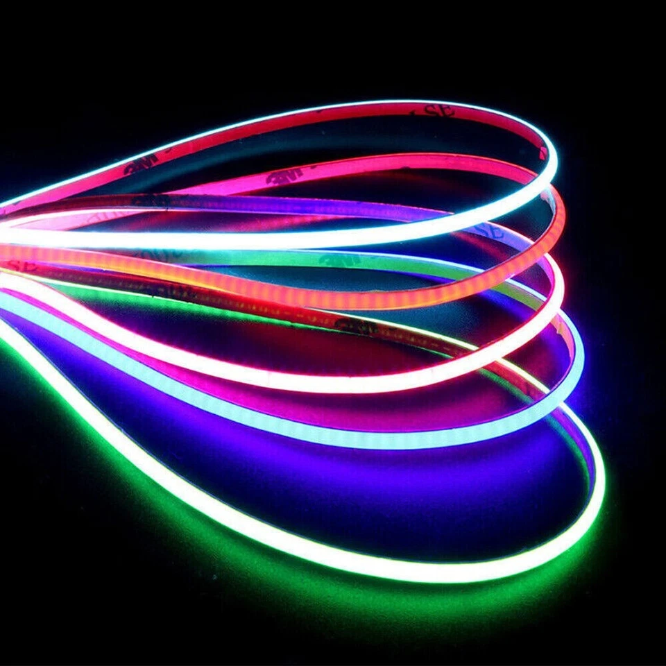 12V 24V 5M 16.4ft COB 480leds/m LED Tira Flexible Luz Cinta Luces Bar Habitación Foto 3 de 4