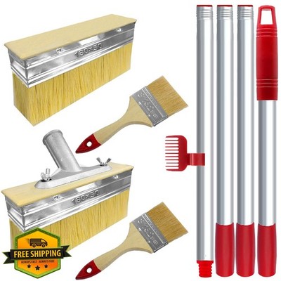 Fatmass Deck Stain Brush 2 Pack 7'' Applicator 60'' Pole