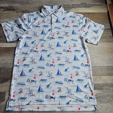 Vineyard Vines Performance Polo On The Go Sankaty Mens Small Nautical Boats