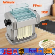 Electric Pasta Maker Automatic Noodle Machine Fresh Pasta Dough Roller 9 Gears