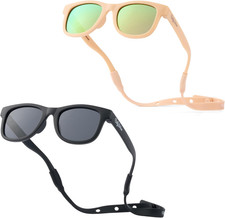 Polarized Baby Sunglasses with Strap - Unbreakable Flexible Infant Sunglasses fo