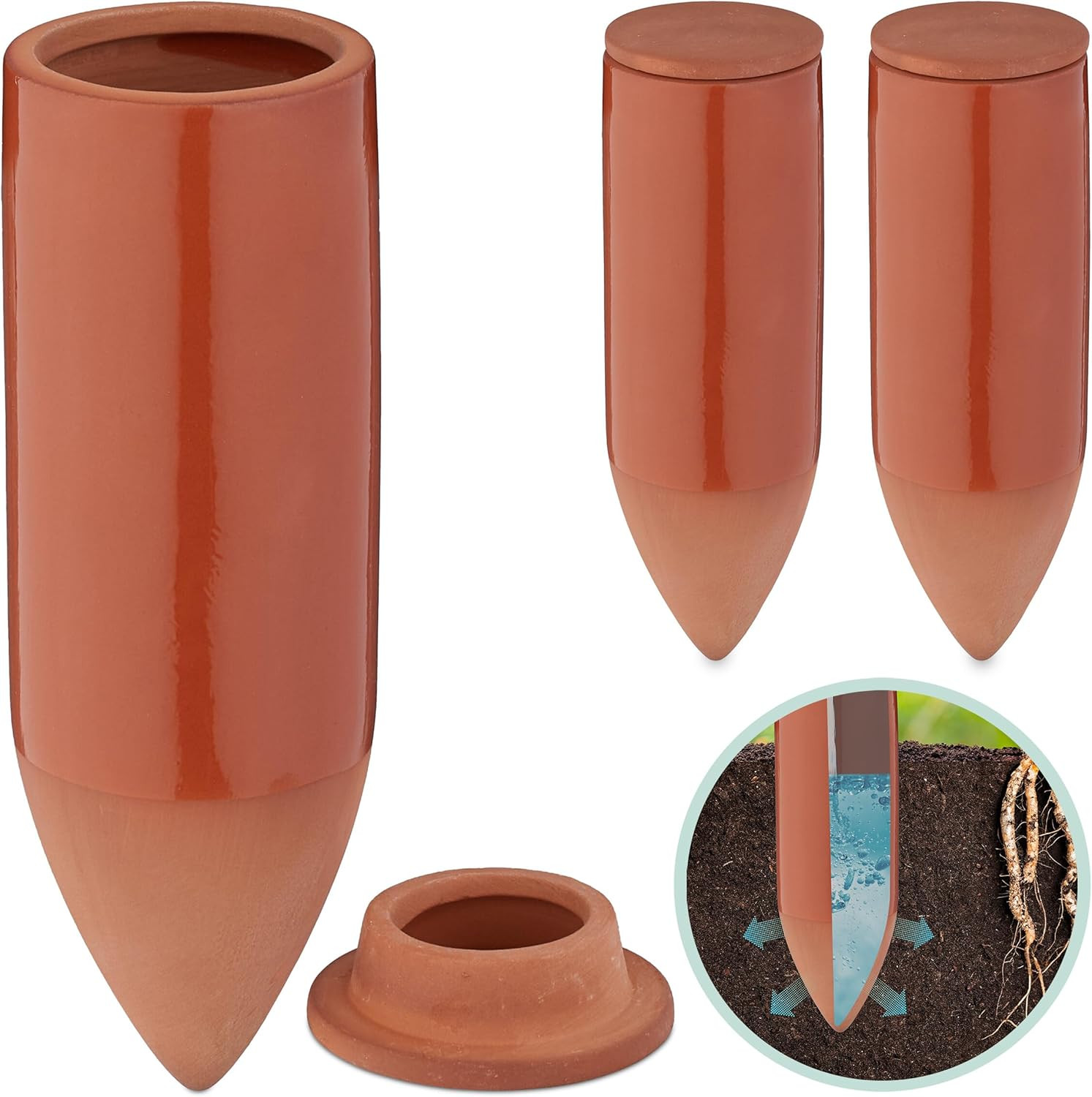 Coni Da Irrigazione a Goccia, Set 3 Irrigatori per Bottiglie Da 330 Ml, Annaffia