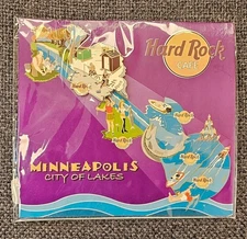Hard Rock Cafe Minneapolis Lake Series pin #2 Ice Fishing! Mint!  FREE SHIP!!!