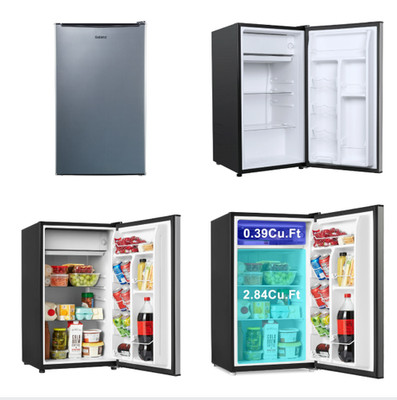 3.3 Cu Ft Galanz One Door 2 Zone Mini Fridge Stainless Steel Look