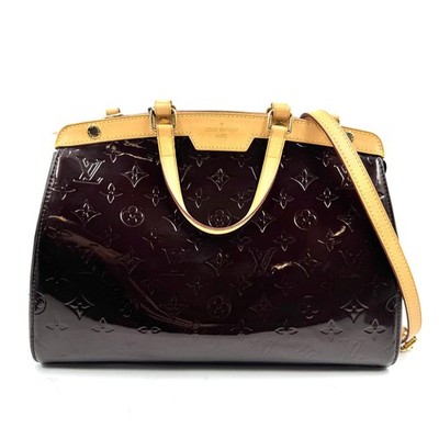 Pre-Owned Louis Vuitton Amarante Monogram Vernis Brea Top Handle Bag Crossbody 