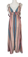 Lulus Dress Size Small Maxin Relaxin Multi Print Tie Strap Flowy Maxi Excellent