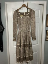 Vintage 70s Gunne Sax Dress Floral Maxi Prairie Cottagecore Boho Sz 9
