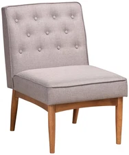 Baxton Studio Riordan Tufted Gray Fabric Dining Chair
