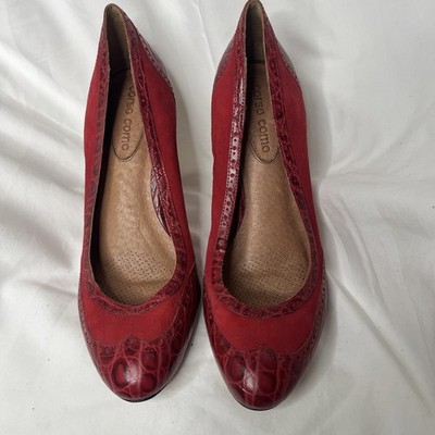 CORSO COMO Women's Red Animal  Print  Pump Shoes  Made in Brazil Size 7.5