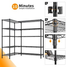 Heavy Duty Garage Organizer Shelf Pantry Shelf Kitchen Shelving 69.7" L