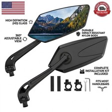 2Pcs Cycling MTB Bike Mirrors 22-25mm For Mountain Road Bike E-Bike Scooter US