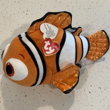 Disney Sparkle Ty Finding Dory NEMO Plush Stuffed Animal 9" Beanie Babies NWT