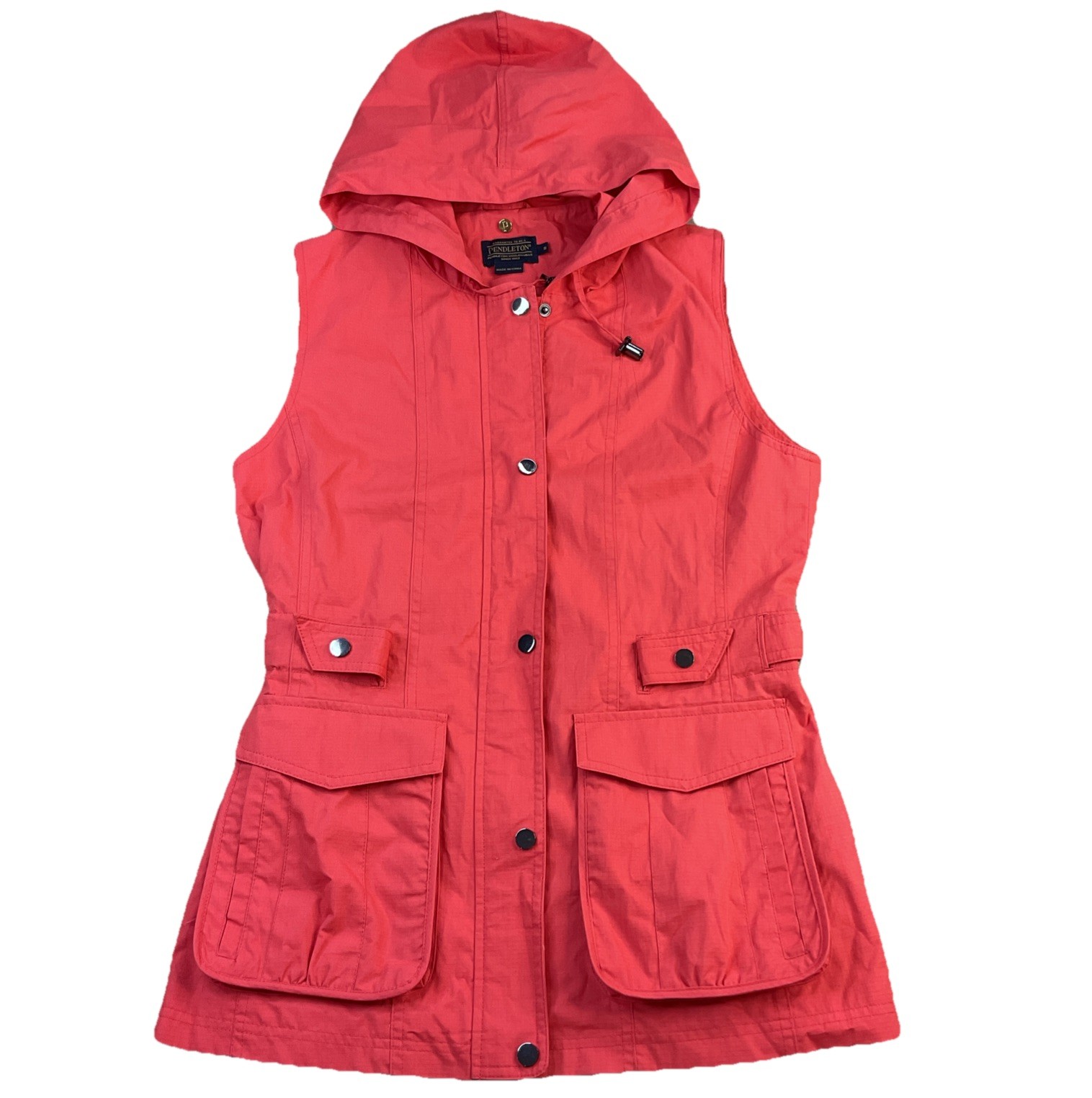 Pendleton Utility Vest Hooded Full Zip Pockets Co… - image 1
