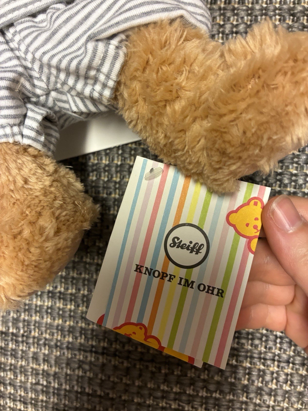 Steiff Schlaf Gut Bär Grau 25cm Neu