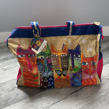 Laurel Burch Colorful Cat Oversized Tote Bag New With Tags