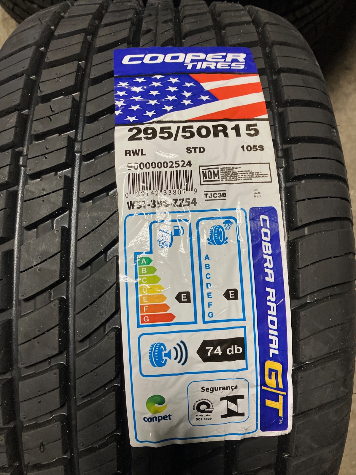 2 New 295 50 15 Cooper Cobra Radial G/T Raised White Letter Tires