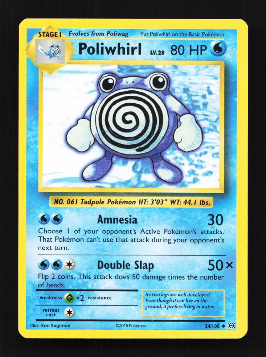 Poliwhirl 24/108 LP Evolutions English Pokemon Card TCG