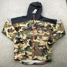 Simms Jacket Mens Small Camo Waterproof Hooded Fishing Rainbow King Alaska Rain