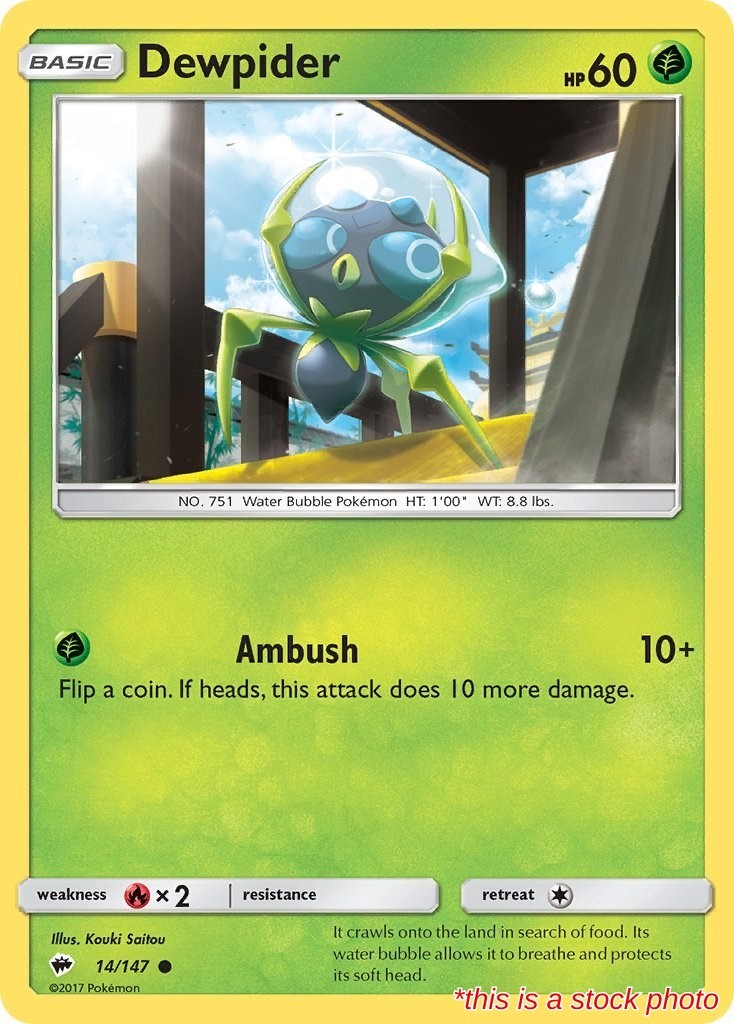 Dewpider Pokemon SM03 14/147 NM C SM - Burning Shadows