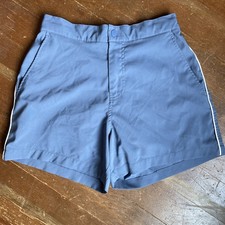 Abercrombie  Fitch Men's Swim Trunks Grey Blue Geometric XS Snap Zip Drawstring