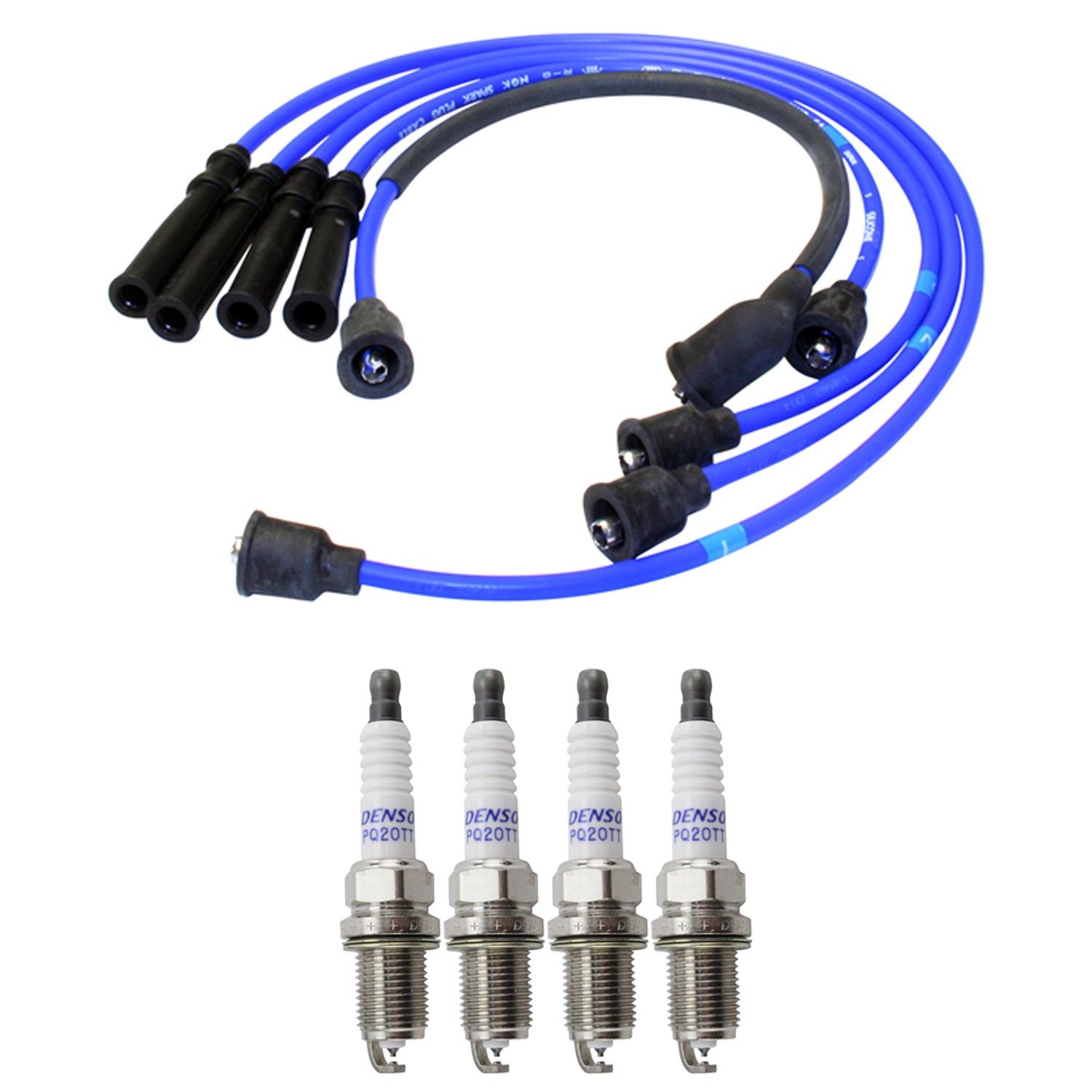 NGK Wire Set  Denso 4 Platinum TT Spark Plugs Kit for MX-6 626 DX LX 2.2L L4 NA