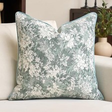 Neutral Floral Pillow Cover 18 x 18 Inch, 18" x 18" Pack of 1 Light Blue