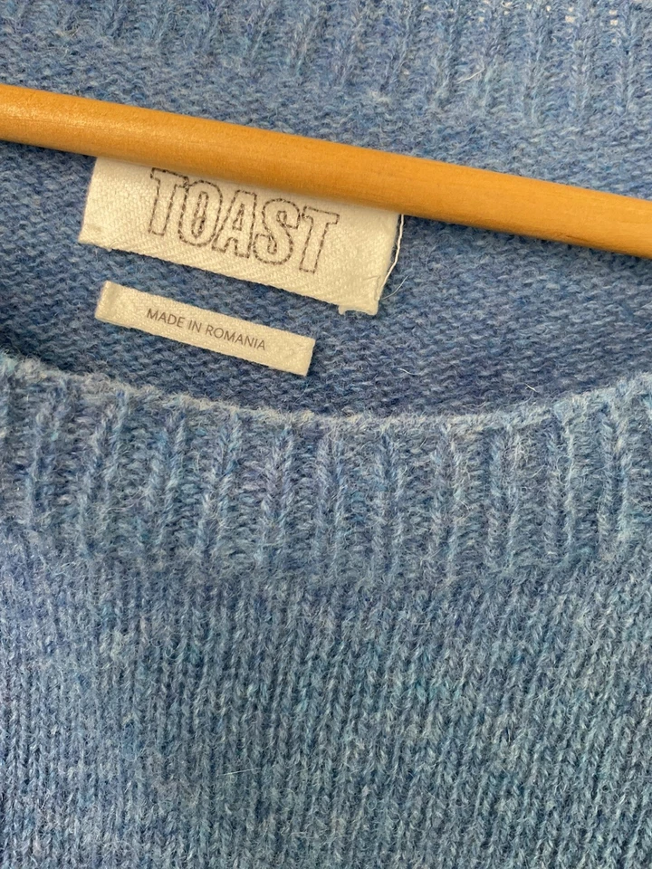Toast Heathery Wool Jumper Sweater Size Large Blue Knit Pullover new wool - Image 2 of 4