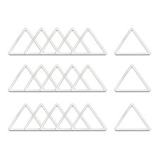 Triangle Earring Beading Hoop Hollow Frame Charm 17mm/ 0.67" Silver Tone, 100pcs