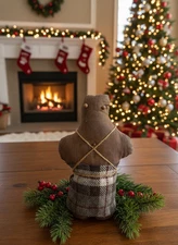 Primitive Handcrafted Gingerbread Men 11" Bowl Filler