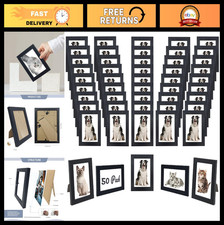 Set of 50 Black Picture Frames - Wall Mount  Tabletop, 5x7 Inch Multi-Photo Dis