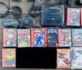 Sega Genesis Lot - 15 Games 1 Console 2 Controllers - Loose Items - The Tick!