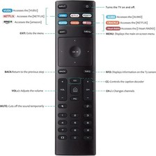 XRT136 for Vizio Smart TV Remote Control with for Vudu Amazon iheart Netflix Key