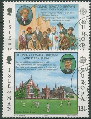 Isle of Man 1980 Europa CEPT Persönlichkeiten Thomas E. Brown 164/65 gestempelt