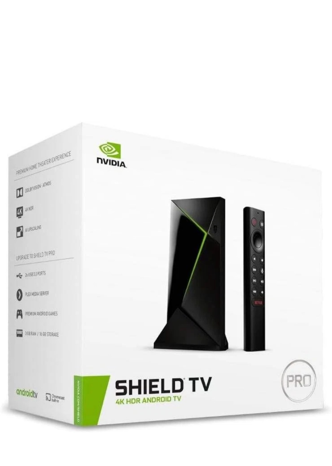 NVIDIA - SHIELD Android TV Pro - 16GB - 4K HDR Streaming Device with Google