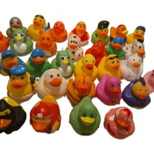 Lot of 49 Rubber Ducks - Various/Mixed Styles Sizes Bath Toys, Jeep, Bulk