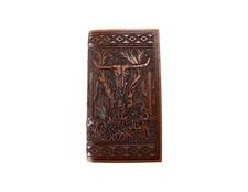 Nocona Western Wallet Mens Rodeo Longhorn Flower Brown N500051502