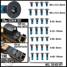 TSA® GLOCK® MOS Screw Kit – 28pc For 17 19 19X 45 47 – M3-0.5 6-32 4-40 + T10