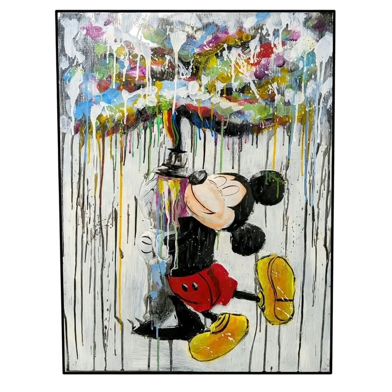Quadro Metallo Topolino Mickey Mouse Disney Bomboletta Spray Street PopArt 60x80